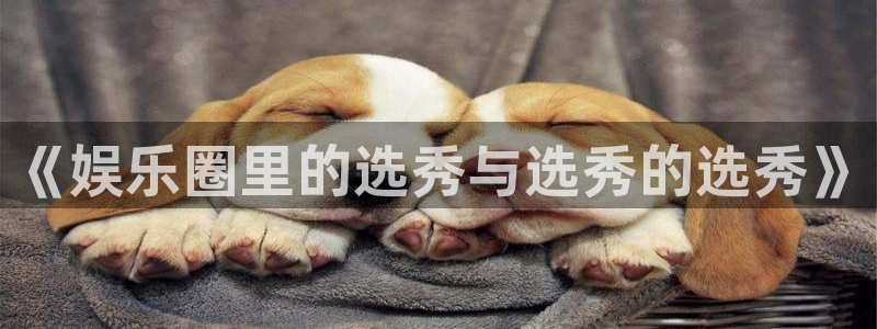 美狮贵宾会4开户：《娱乐圈里的选秀与选秀的选秀》